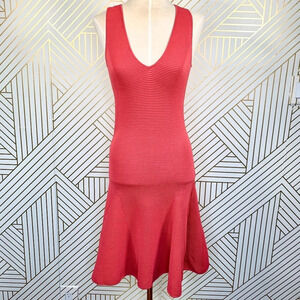 Faith Connexion Red Ottoman Knit Fit & Flare Dress